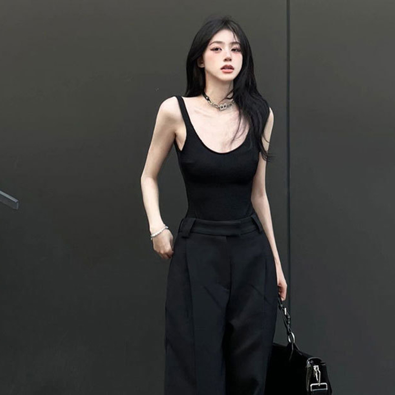 Black Strappy Bodysuit Sexy Ba - огляд і ціна Tank Top Ribbed