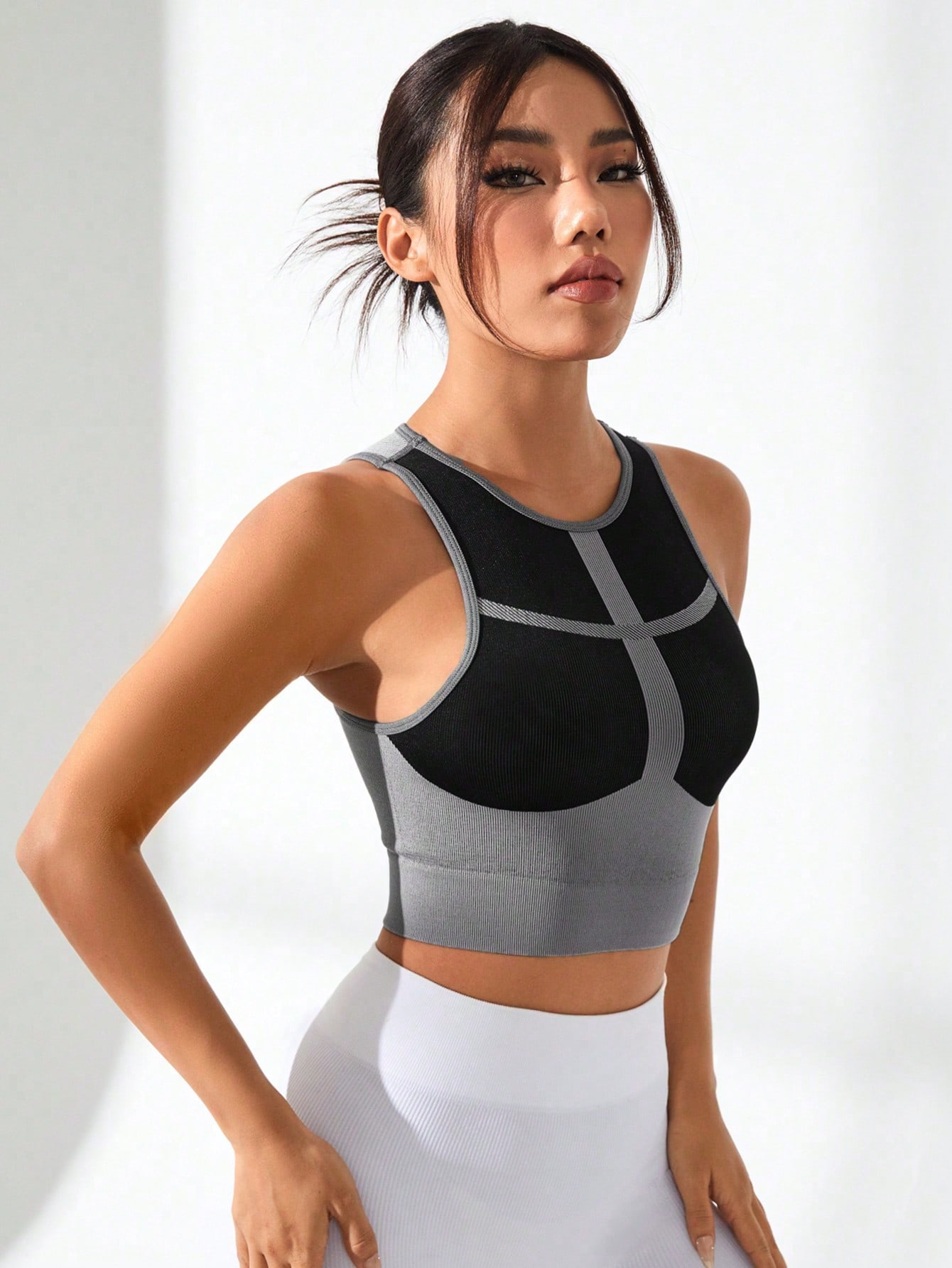 Women Color Block Cross Line R - огляд і ціна Tank Top Ribbed