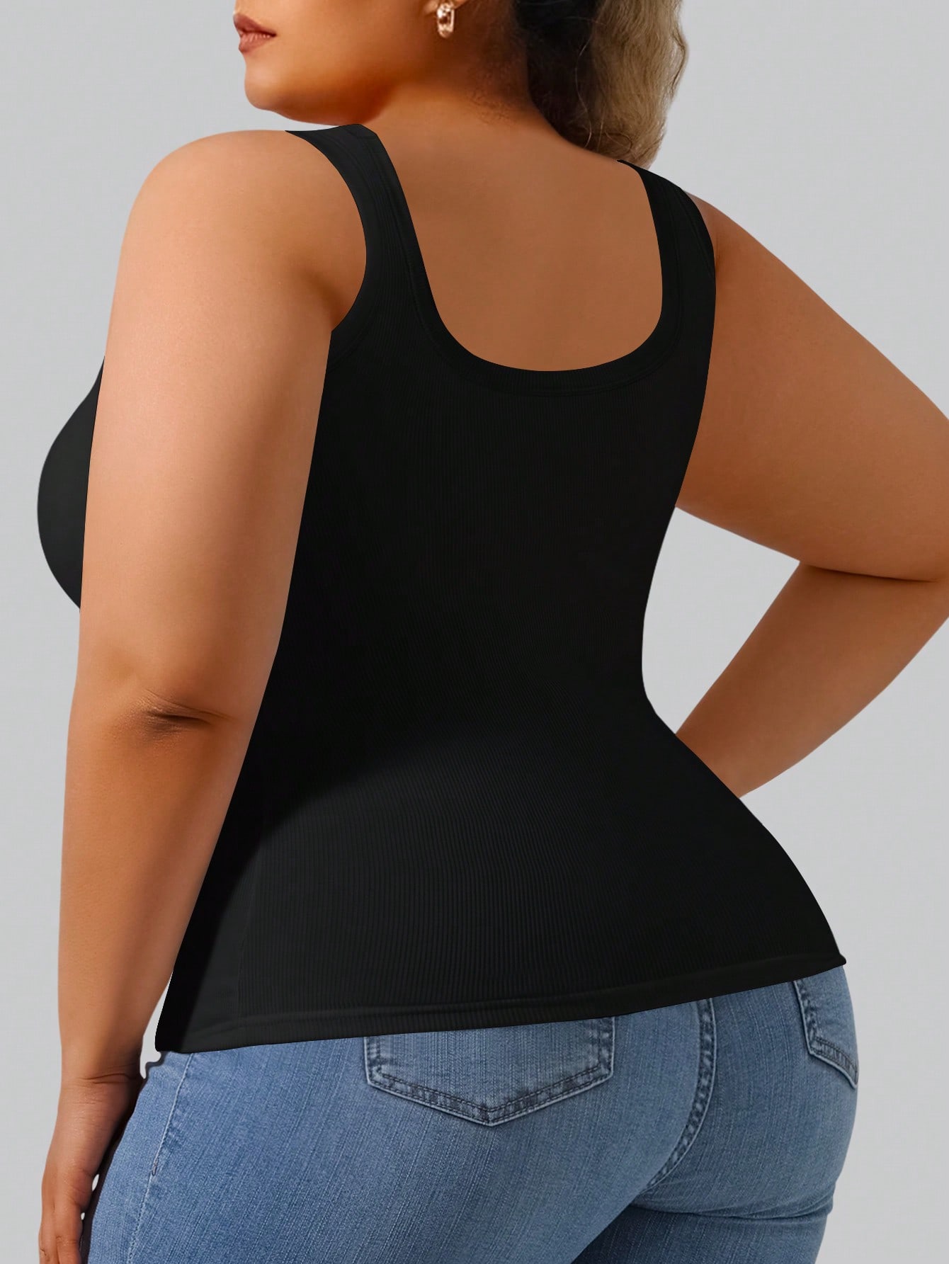 Plus Size Women's High Stretch - огляд і ціна Tank Top Ribbed